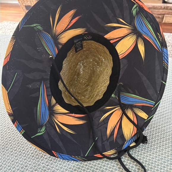 Maui and Sons Straw Lifeguard Hat with Black Trim - Picture 4 of 4